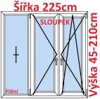 Trojkdl Okna FIX + O + OS (Sloupek) - ka 225cm
